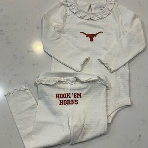 Cream Baby set with Longhorn Logo